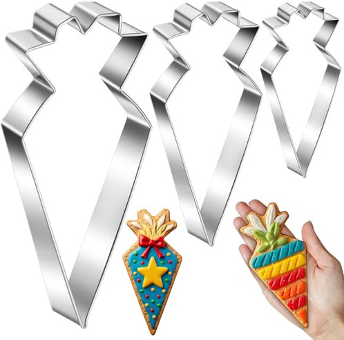 Yaryang 3 Größe Schultüte Ausstecher Edelstahl Einschulung Ausstechformen Schulanfang Keksausstecher Plätzchen Ausstecher Zuckertüte Backform für 1. Schultag Schuleinführung (9, 11, 15 cm)