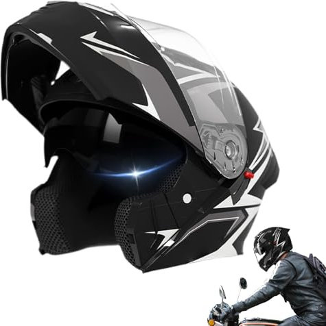 Casco Moto Integrale Per Adulti Casco Moto Integrale Con Doppia Visiera, Casco Integrale Per Moto Da Strada, Caschi Motorin Traspiranti Per Uomo, Donna(54-61cm)