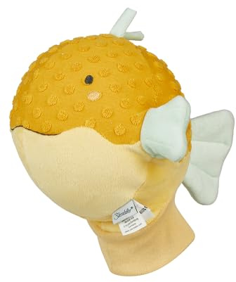 Sterntaler Handpuppe Kugelfisch aus weichem Flausch, Kinder- und Babyspielzeug, wattiert mit Polyesterwatte, 18 × 22 × 22 cm – gelb