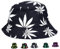 Bucket Hat Cap Marihuana Weed Leaf Cannabis - Foldable Snapback Men Women, Style 4 Schwarz, Einheitsgröße