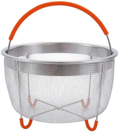 Panier Cuisson 6Qt Panier Vapeur En Acier Inoxydable Avec Poignée Pour Instant Pot Accessoires Compatible Avec La Plupart Des Autocuiseurs - Cuire À La Vapeur Légumes,Oeufs,Orange