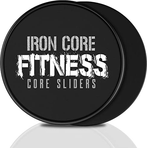 Iron Core Fitness 2 x Dual Sided Gliding Discs Core Sliders Ultimate Core Trainer- Gym Home Abdominal Total Body Workout Equipment. Use on ALL surfaces. (Cobalt Black)