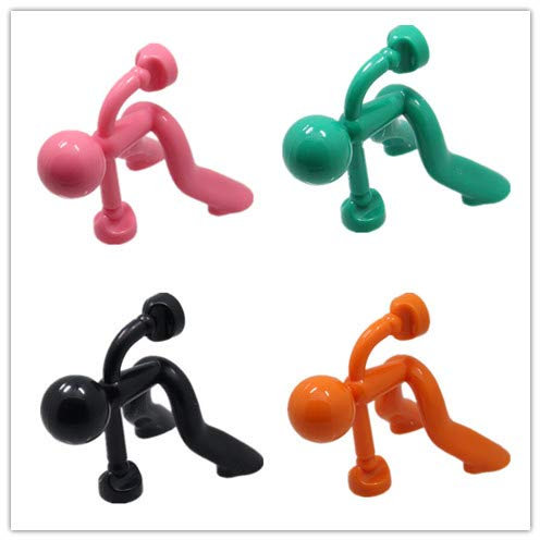 Morn Light 2 Pack Strong Magnetic Key Holder, Fun Man-Shaped Key Hooks with Neodymium Magnet for Fridge, Freezer & Metal Surfaces, Novelty Home Organiser Gift Ideas(4,Pink/Black/Orange/Dark Green)