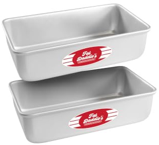 Fat Daddio's BP-5643 Anodized Aluminum Bread Loaf Pan, 9 x 5 x 2.5 inch, Set of 2, Silver