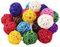 NUOBESTY 40 Stücke Rattankugel Bunte Dekokugeln Wicker Rattan Ball Kugeln Hochzeit Tischdeko Streudeko Party Hängedeko Aromatherapie Duft DIY Handwerk 3cm