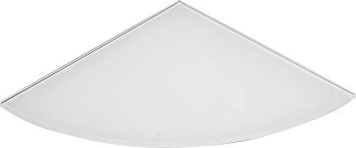 ib style® Glasregal | Eckregal | Viertelkreis |inkl. Befestigungsclip CUCALE Weiß| 3 Dekore | 8mm - 35x 35 cm - Weiß