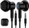 TITACUTE 3.5mm Earbuds, Noise Cancelling Headphones with Microphone Magnetic Earbud in-Ear Headphones Wired Stereo 3.5mm Jack Earphones for Google Pixel 4a 3a XL Samsung S10 S9 S8 A52 A51 A12 Black