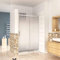 AICA SANITARIOS Mampara de ducha con puertas correderas de vidrio templado de 6 mm (ESG), 1 fijo + 1 puerta corredera, Silver, 120x190cm
