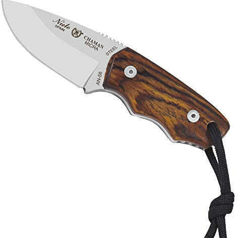 Miguel Nieto, Cuchillo Chaman Micra, Hoja de 6 cm. Acero Inox. AN-58, Madera de Cocobolo y Funda de Kydes, 136-CK