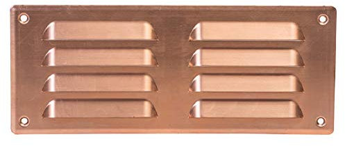 Steinberg14 Copper 260x105mm Metal Air Vent Cover with Insect Mesh - 10x4 inch Ventilation Grille - Rectangular Air Vents for Outdoor and Indoor - Air Vent Register for Walls and Ceilings