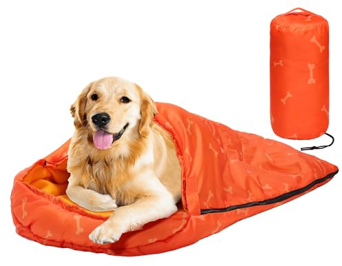 Lifeunion Dog Sleeping Bag with Storage Bag Waterproof Warm Packable Dog Bed for Travel Camping Hiking Backpacking