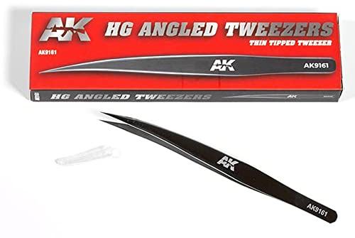 AK Interactive AK9161 HG Angled Tweezers 01 Thin Tipped