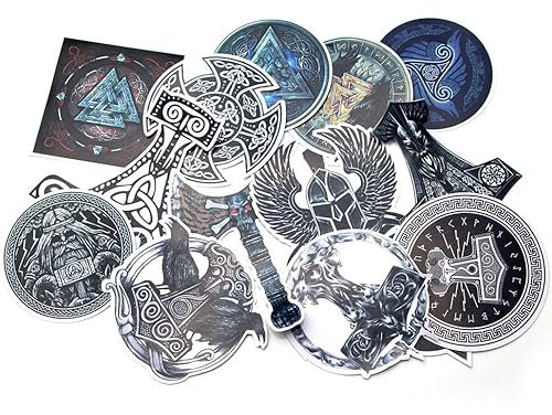 50 PCS Laptop Sticker Viking Gear Theme Stickers Waterproof Vinyl Scrapbook Stickers Car Motorcycle Bicycle Luggage Decal (Viking Gear)