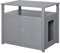 PawHut Wooden Cat Litter Box Enclosure Furniture with Adjustable Interior Wall & Large Tabletop for Nightstand, Grey