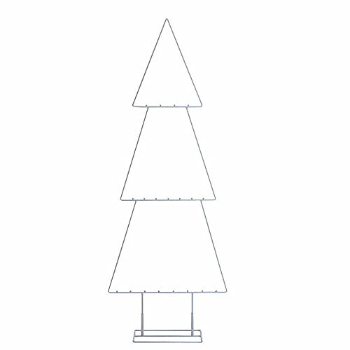 Spetebo Deko Metall Aufsteller für Zierschmuck - 111 cm/weiß - Weihnachtsbaum Tannenbaum für Weihnachtsschmuck
