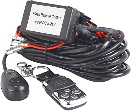 AUXTINGS 12V 40A Senza Fili Telecomando LED Flash Bar Cablaggio Kit 16AWG Cablaggio Interruttore on/Off Interruttore di alimentazione Fusibile per luci off-road luci di lavoro