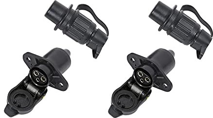 TAEUYYM 2 Pièces Prise Remorque Et Prise pour Remorque 3 Broches, Prise 12V Etanche Remorque 3 Broches Femelle Male, Prise pour Attelage 3 Broches Convient Remorque Camion Tracteur Agricole Véhicule