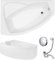 VBChome Badewanne 160x100 cm Acryl SET Schürze Siphon Wanne Ecke Eckbadewanne Weiß Design Modern Ablaufgarnitur Viega Simplex Wanne links Schürze Ablaufgarnitur Füße
