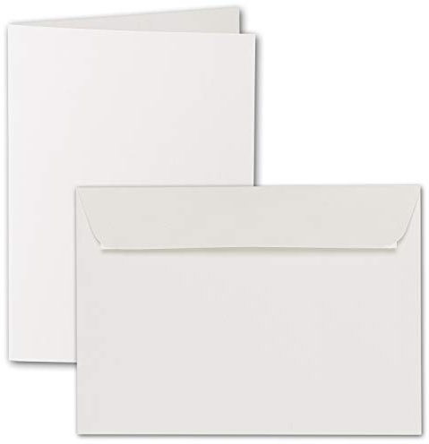 ARTOZ 15x DIN A6 Faltkarten-Set mit Umschlägen - Ivory-Elfenbein (Creme) - 105 x 148 mm - gerippte Bastelkarten blanko mit Brief-Umschlägen - 220 g/m²