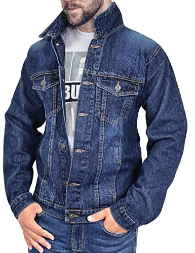 A2Z Mens Jacket Fashion Denim Jacket - Mens Jacket J11 Dark Blue M