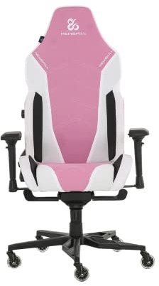 NEWSKILL Banshee Silla Gaming con Respaldo reclinable 180°, Soporte Lumbar Ajustable, tapizado Premium de Tela Transpirable y reposabrazos 4D Rosa