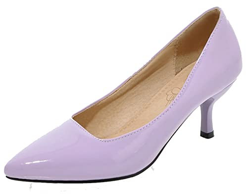 Smilice Scarpe da donna in pizzo con tacco sottile, Lilla, 32 EU