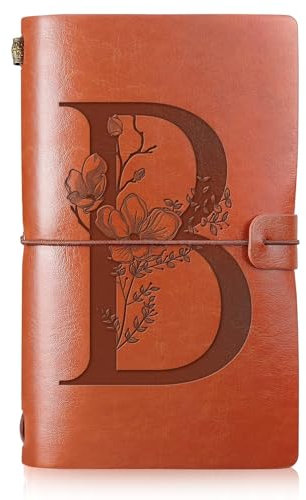 Booson Reisetagebuch, Leder, Monogramm, personalisierbar