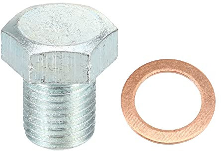 A ABSOPRO 1 Satz M14x1,5 Auto Motor Ölablassschraube mit Unterlegscheibe 652491 für Opel für Astra Edelstahl Silberton