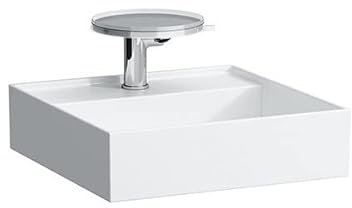 LAUFEN Kartell Aufsatzwaschtisch, 2 Hahnlöcher, ohne Überlauf, 460x460mm, H8183314008151, Farbe: Weiß