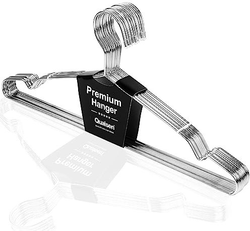 Qualsen Gruccia Appendiabiti 10 Pezzi 42cm Acciaio Inossidabile Grucce in Metallo Attaccapanni Armadio