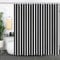 Duschvorhang Muster 180x200, Vertikaler Streifen Badezimmer-Duschvorhang mit Metallösen aus Polyester, Schwarz-Weiss