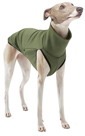 DIZATI Whippet Mantel Whippet-Kleidung, italienische Windhund-Kleidung, warme Hundeweste, geeignet for mittelgroße und große Hunde (Color : Military Green, Size : L)