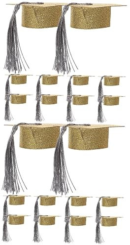 BESTonZON 20 Piezas Conjunto de Taza de Sombrero de Doctor Tapa de Copa de Fiesta de graduación Gorras de graduación Mini Ornamento decoración Suministros para Fiesta de graduación Exterior