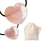 iBenow Geschenkset: Rosenquarz Kette echter Stein (Unikat) Glücksstein für die Liebe (Partnerkette) wertvoller Edelstein (Glücksbringer) 4. Chakra (Herzchakra) (Herz SET)