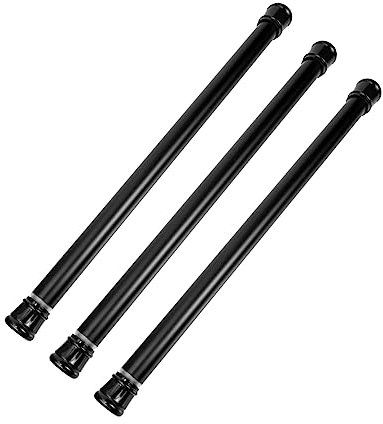 GOOHOCHY 3Pcs cabinet curtain black shower curtain rod guide Shower curtain rod telescopic black window shades curtain cupboard shower curtain rod black adjustable No punching window