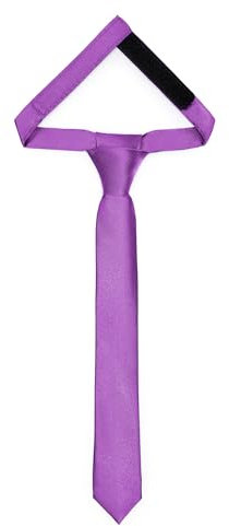 Ladeheid Cravate pour enfants pour garçons - Look élégant brillant, Pré-nouée avec une fermeture scratch, Parfaite pour les occasions spéciales - Cravate clip stylée TKS (31cm x 4cm, Violet)