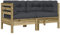 vidaXL Garten Ecksofa 2 STK., Modular Sofa mit Kissen, Gartensofa Gartensessel mit Lattenrost, Lounge Sessel Gartenmöbel, Kiefernholz Imprägniert
