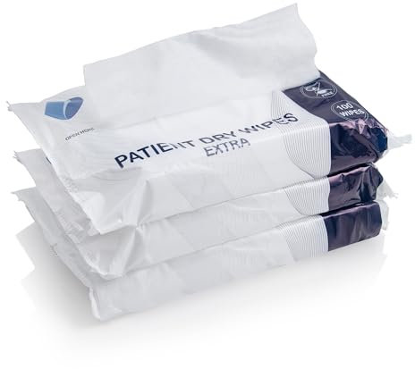 1 x ALIA Soft Patient Dry Wipes Large Extra | 32 x 25 cm | Ideal for Sensitive Fragile Skin | 1 Packs of 100