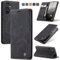 owlhold Handyhülle für Samsung Galaxy A34 5G Hülle, Premium Lederhülle Weiches Vintage-Nubukleder Faltbare Ständer Klapphülle Kartenfach Standfunktion stoßfest Schutzhülle für Samsung A34 5G -Schwarz