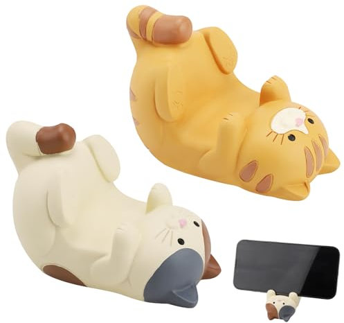 HENGBIRD 2pcs Support de Chat Mignon - Tête de Chat et Table Support de Téléphone Portable
