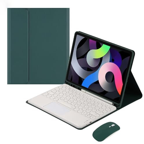 MG REAL Keyboard Case for Samsung Galaxy Tab S8 Plus/S8+ 12.4'' 2022 (SM-X800/X806), Trackpad Detachable Keyboard, Round Key Slim Folio Cover with S Pen Holder, Blue,Dark Green