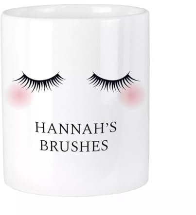 Personalised Makeup Brushes Storage Plant Pen Pot with Eyelash Design Ceramic Storage Pot Small