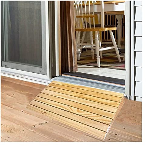 Loading Ramps, Threshold Ramp, Front Door Threshold Ramp with Anti-Slip Fluted, 4 Inch Rise Wooden Barrier-Free Transition Ramps for Pets/Kids/Elderly/Disabled, Driveway Curb Ramps (Size : 50x80x10c,