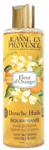 JEANNE EN PROVENCE - Douche Huile Fleur d'Oranger - Nettoie, Nourrit & Parfume - Gel Douche Pour Peaux Sèches - 95% d'Ingrédients d'Origine Naturelle - Fabriqué en France à Grasse - 250 ml