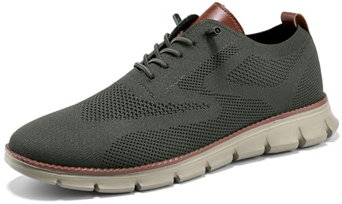 Wearbreeze - Tenis Oxford informales de negocios para hombre, zapatos de vestir ligeros con cordones para el trabajo, trayectos y viajes diarios