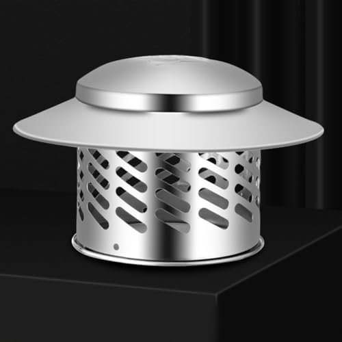 Capot de toit en acier inoxydable - Tuyau de ventilation - Protection contre la pluie - 80 mm