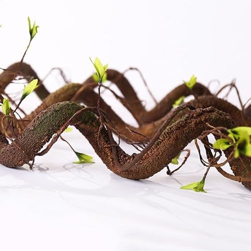 Flexible 200cm Artificial Tree Branches and Vines - Fake Plants Trunk with Leaves for Home Garden Decoration