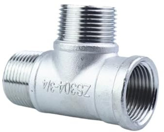 FRAOMHFW Raccordo for Tubo a T a 3 Vie filettato Maschio+Maschio+Femmina 1/4“ 3/8” 1/2 3/4 1 1-1/4“ 1-1/2” BSP filettato Acciaio Inossidabile SS304(1/4)