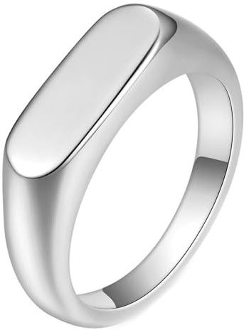 Skcess Rings Silber, Verlobung Edelstahl Drehring 6 mm Ring 60 (19.1)