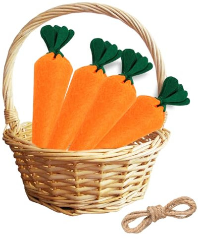 DIELOVEHUA 4 Pezzi Giocattolo delle Carote di Pasqua, Carote Artificiali, Realistica Carote, Decorazioni di Carote In Feltro, Carote Pasquali Decorazioni, Decorazione Addobbi Paquali